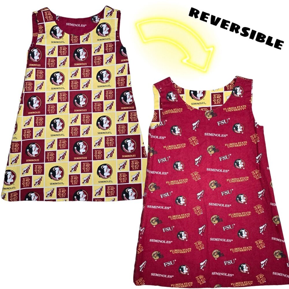 Reversible Florida State University Seminoles Toddler Dress 2t-4t see measuremen